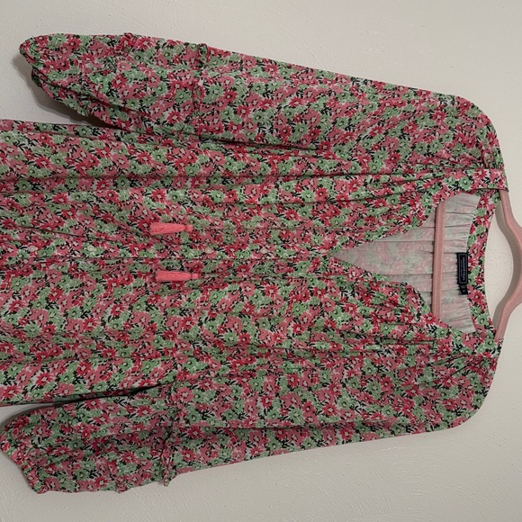 Vineyard Vines Pink and Green Floral Long Sleeve Dress - Picture 5 of 6